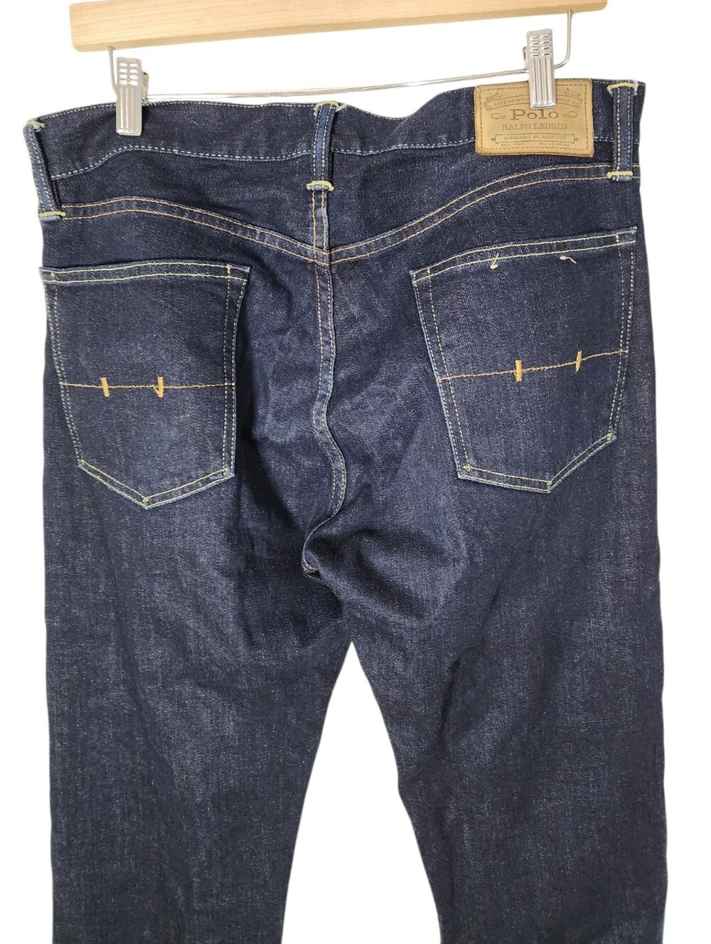 Polo Ralph Lauren Authentic Dungarees Men's Dark Wash Straight Jeans 34x33 - Picture 6 of 11
